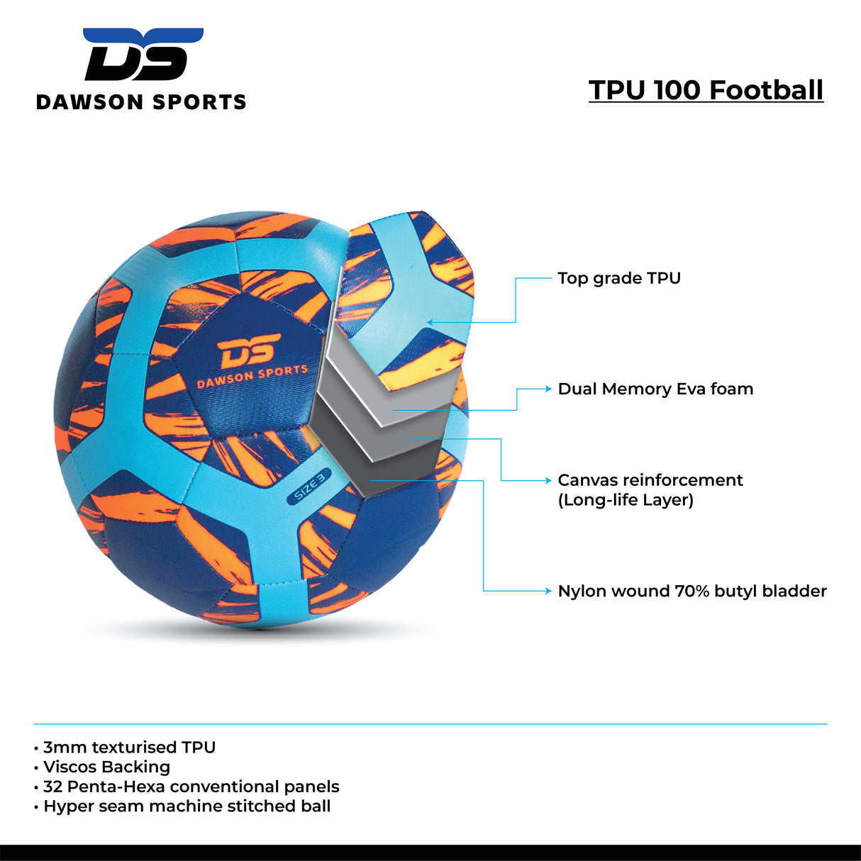 TPU 100 Football (3 sizes available)