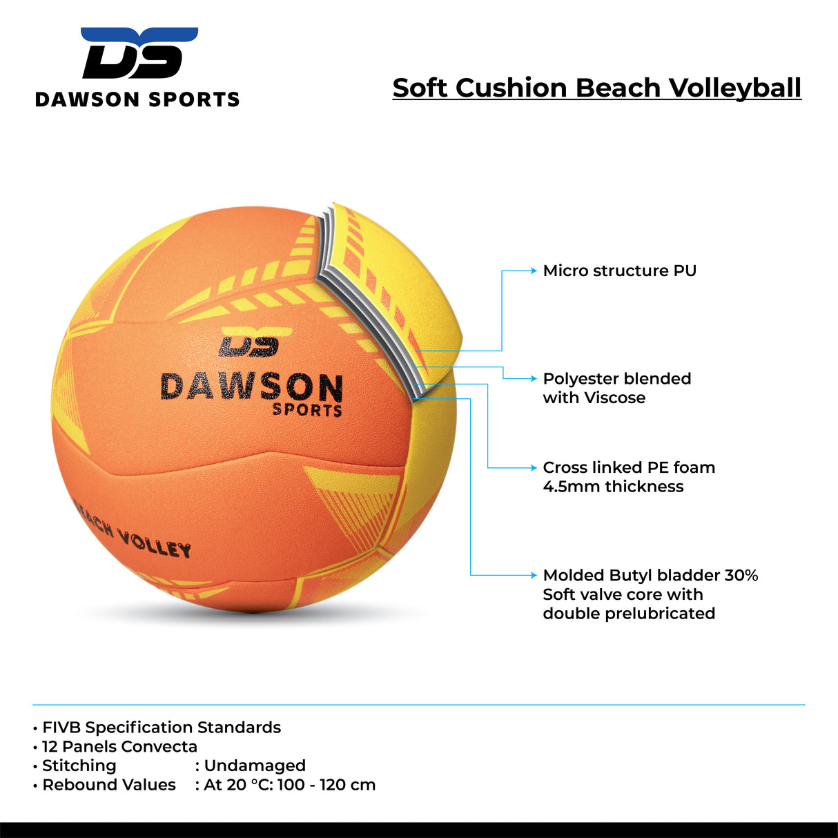 Soft Cushion Beach Volleyball - Size 5