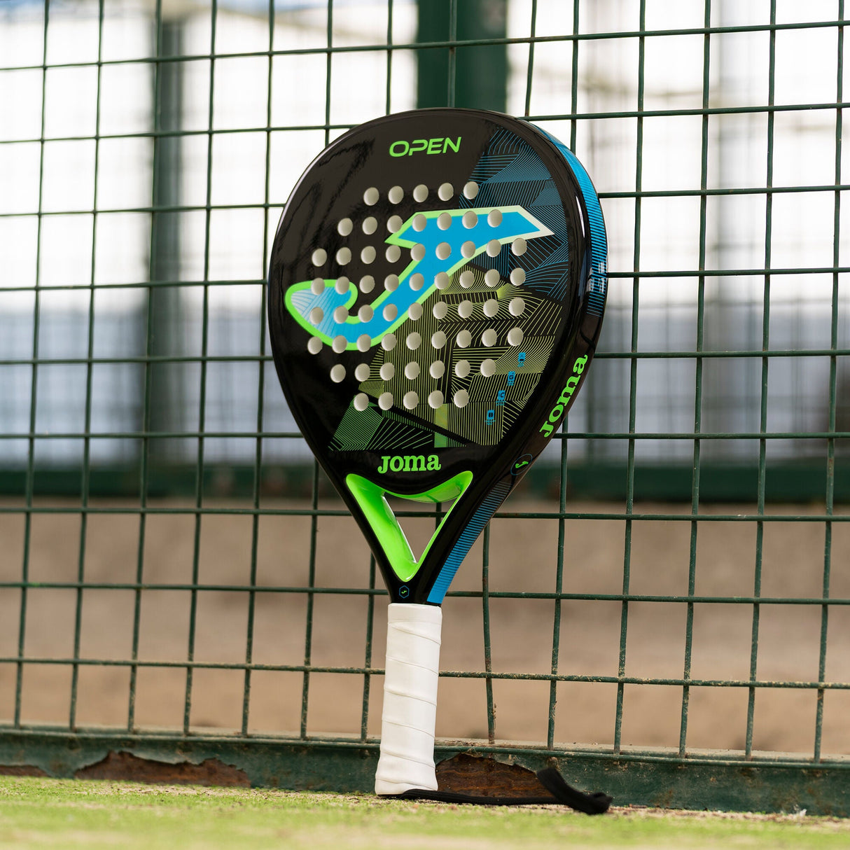 Joma Open Paddle Racket Black/Fuor Turquoise