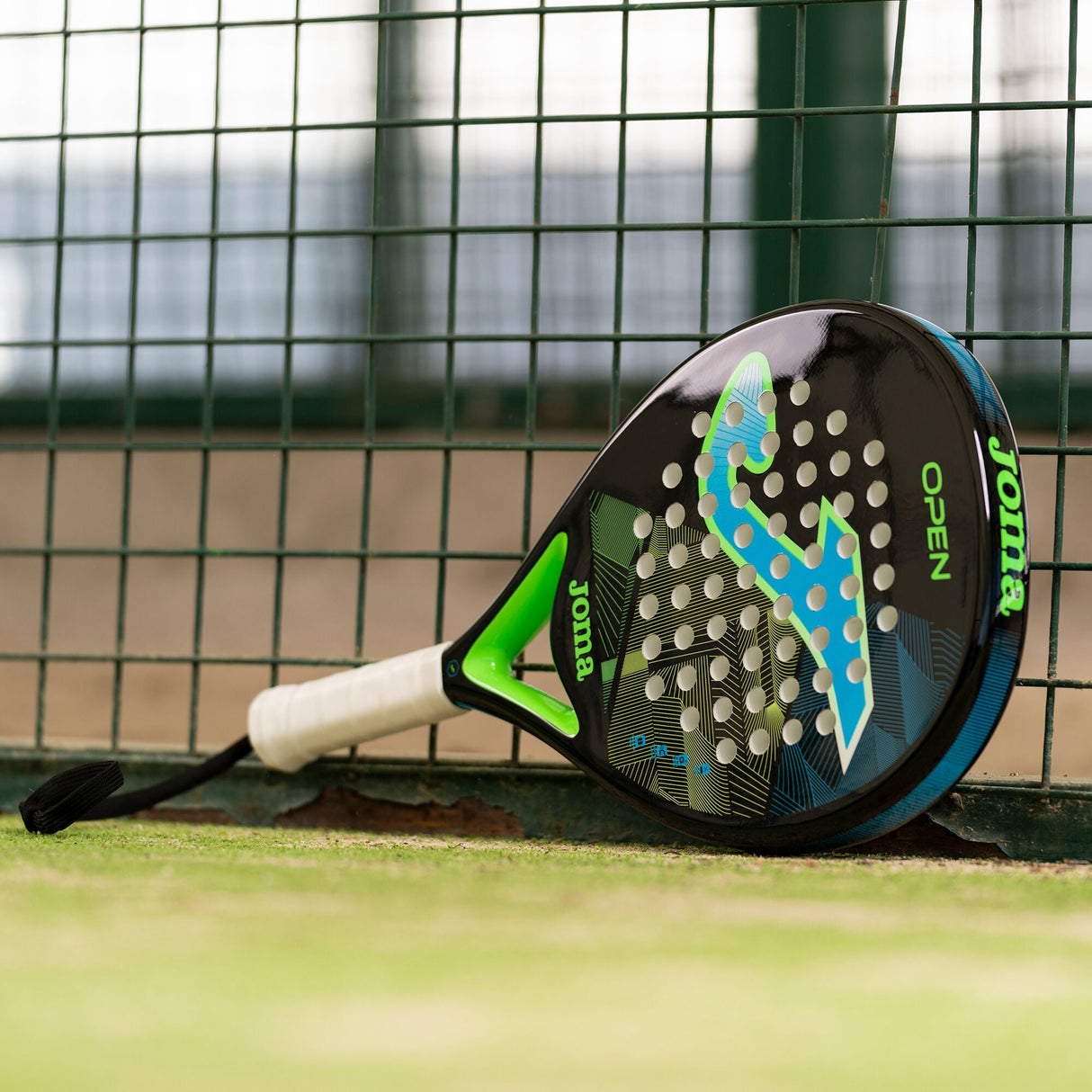 Joma Open Paddle Racket Black/Fuor Turquoise
