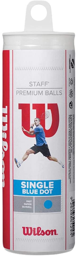 WS Staff Squash 3 Ball Tube Blue Dot